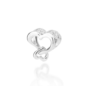 SILVER 925 HOLLOW HEART CHARM