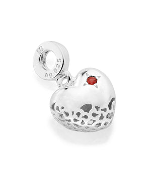 SILVER 925 WILD HEART CHARM
