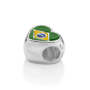 SILVER 925 HEART OF BRAZIL CHARM