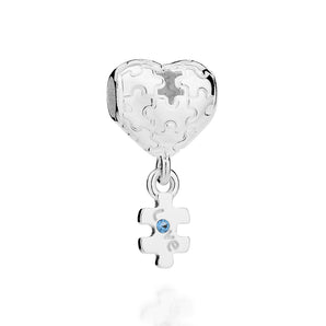 SILVER 925 AUTISM AWARENESS HEART CHARM