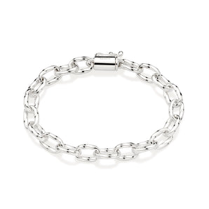 SILVER 925 TWISTED ROLO LINK CHAIN BRACELET