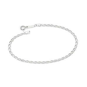 SILVER OVAL CABLE LINK BRACELET LARGE