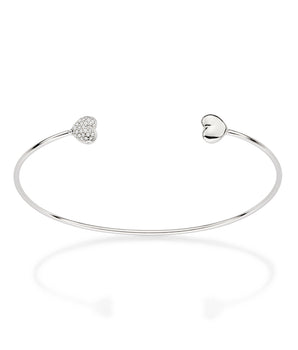 SILVER 925 MEET MY HEART HALF WAY CUFF BRACELET
