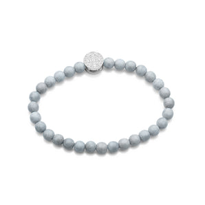 SILVER 925 MEN'S SAINT BENEDICT SHAMBALLA BEAD BRACELET
