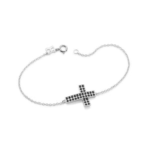 SILVER 925 MEN'S CROSS SMALL BRACELET