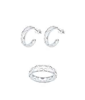 JEWELRY SET BUTTERFLY 925 SILVER (RING + EARRING)