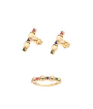 JEWELRY SET GOLD RAINBOW (RING + EARRING)