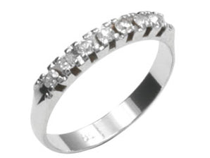 RHODIUM PLATED RING WITH CRYSTALS