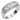 RHODIUM PLATED RING WITH ZIRCONIA