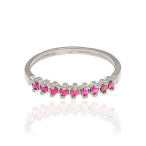 RHODIUM PLATED RING WITH ZIRCONIA