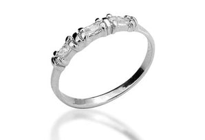 RHODIUM PLATED RING WITH ZIRCONIA