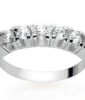 RHODIUM PLATED RING WITH ZIRCONIA