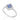 RHODIUM PLATED RING WITH ZIRCONIA