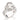 RHODIUM PLATED RING WITH CRYSTAL AND ZIRCONIA