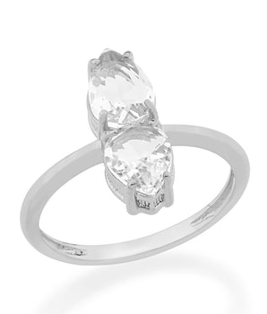 RHODIUM PLATED ANILLO CRISTALS