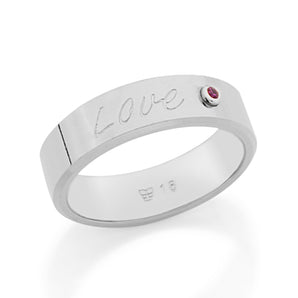 RHODIUM PLATED WEDDING WITH ZIRCONIA