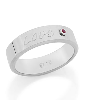 RHODIUM PLATED WEDDING WITH ZIRCONIA