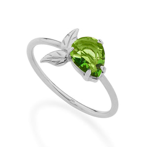 RHODIUM PLATED RING WITH CRISTAL