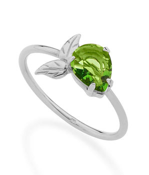 RHODIUM PLATED RING WITH CRISTAL
