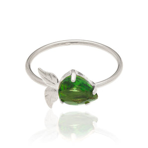 RHODIUM PLATED RING WITH CRISTAL