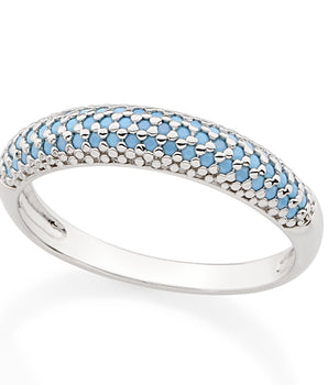 RHODIUM PLATED RING WITH ZIRCONIA