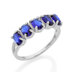 RHODIUM PLATED RING WITH CRYSTAL
