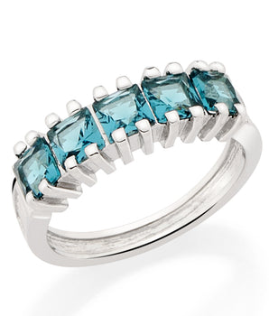 RHODIUM PLATED RING WITH CRYSTAL