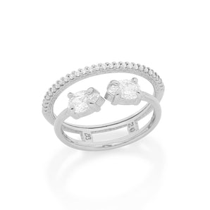 RHODIUM DOUBLE BAND RING