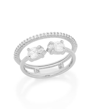 RHODIUM DOUBLE BAND RING