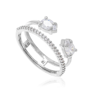 RHODIUM DOUBLE BAND RING