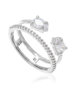 RHODIUM DOUBLE BAND RING