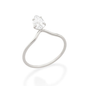 RHODIUM WATER DROPLET RING