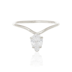 RHODIUM WATER DROPLET RING