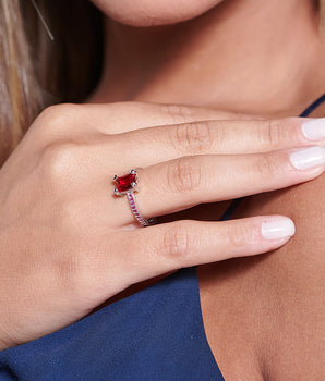 RHODIUM LOVE RING