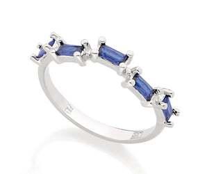 RHODIUM PLATED RING WITH ZIRCONIA