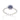RHODIUM PLATED RING WITH ZIRCONIA