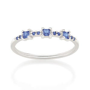 RHODIUM PLATED RING WITH ZIRCONIA
