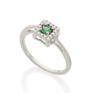 RHODIUM LUCID DREAMS RING IN GREEN