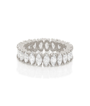 RHODIUM PLATED RING WITH ZIRCONIA