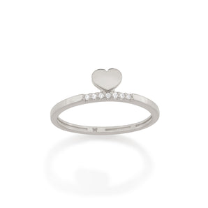 RHODIUM HEART SKINNY RING