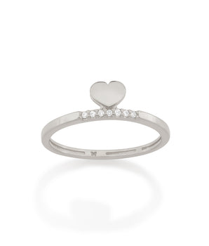 RHODIUM HEART SKINNY RING
