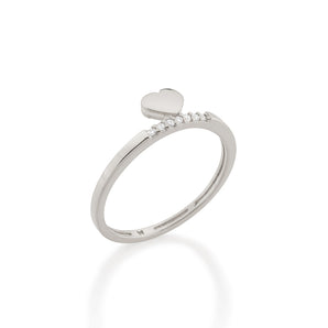 RHODIUM HEART SKINNY RING