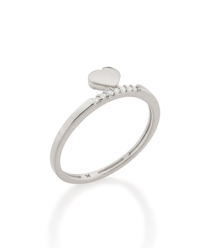 RHODIUM HEART SKINNY RING