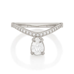 RHODIUM CURVED RING