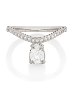 RHODIUM CURVED RING