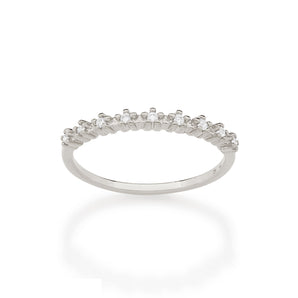 RHODIUM PLATED RING WITH ZIRCONIA