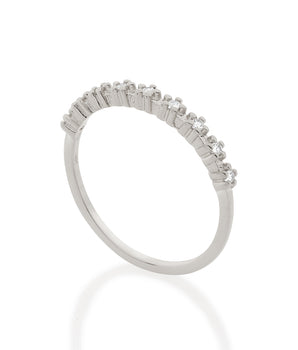 RHODIUM PLATED RING WITH ZIRCONIA