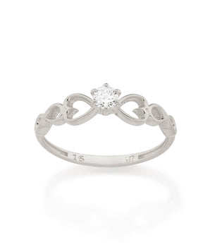RHODIUM FOREVER LOVE ENGAGEMENT RING
