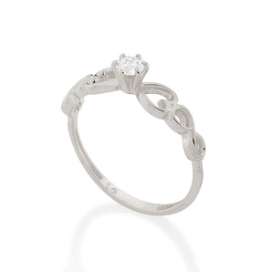 RHODIUM FOREVER LOVE ENGAGEMENT RING