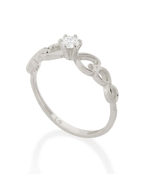 RHODIUM FOREVER LOVE ENGAGEMENT RING
